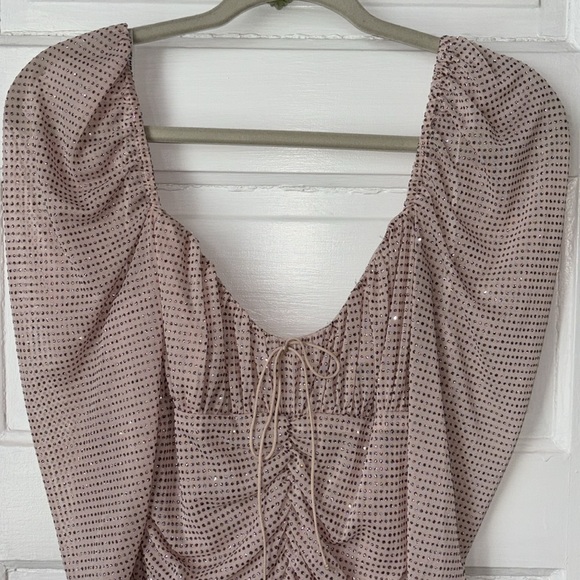 FOR LOVE AND LEMONS ALL THAT GLITTERS LONG SLEEVE MINI DRESS - Picture 4 of 11